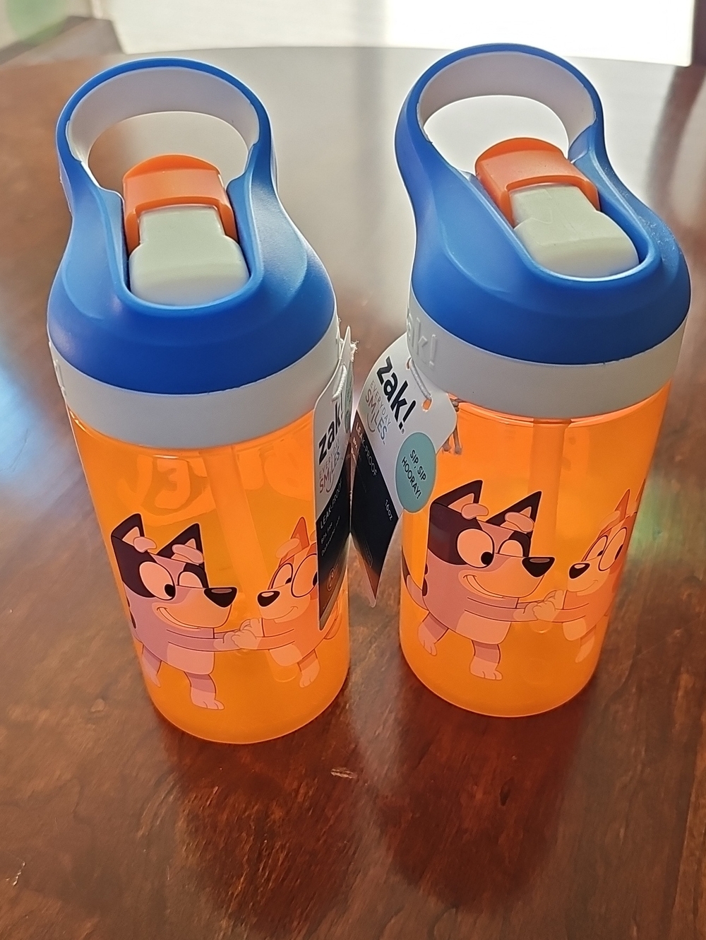 Zak! Kids Orange & Blue Spill-Proof Water Bottle